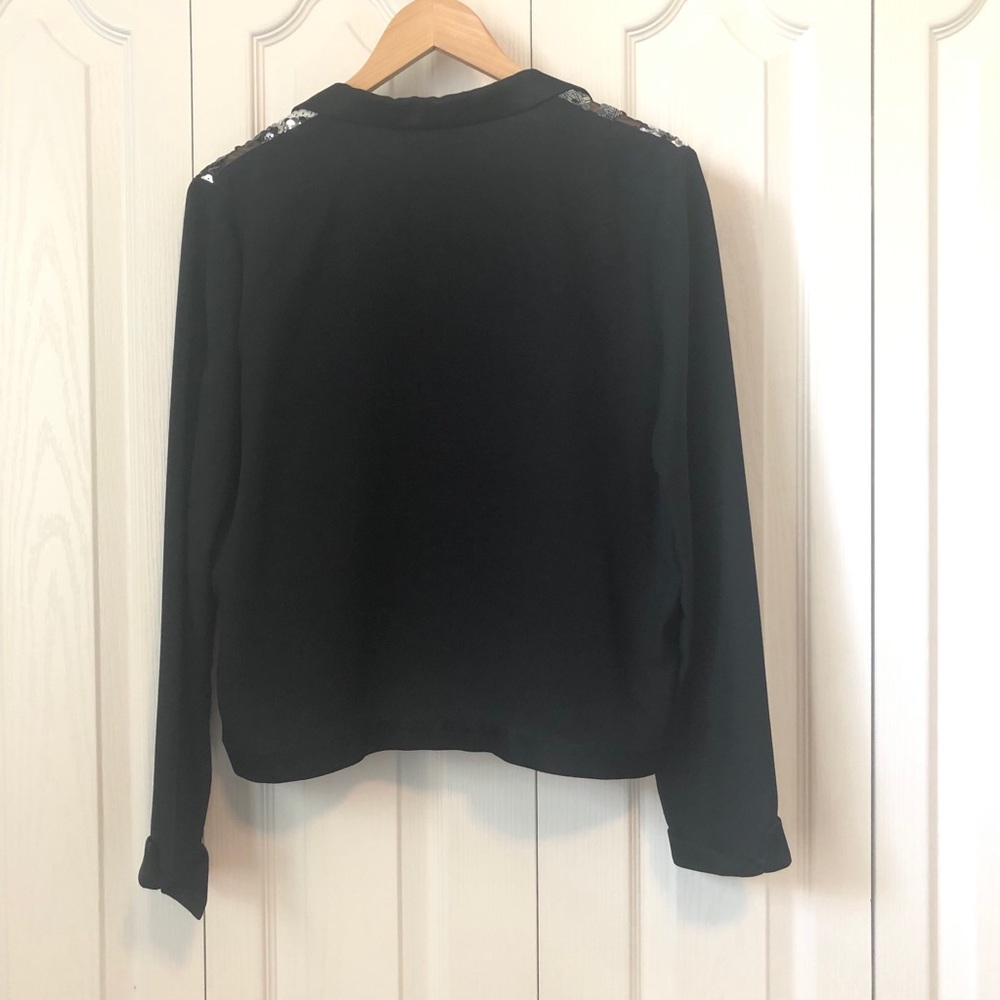 Blk/Wht/Sil Sequin front Jacket - Picture 2 of 3